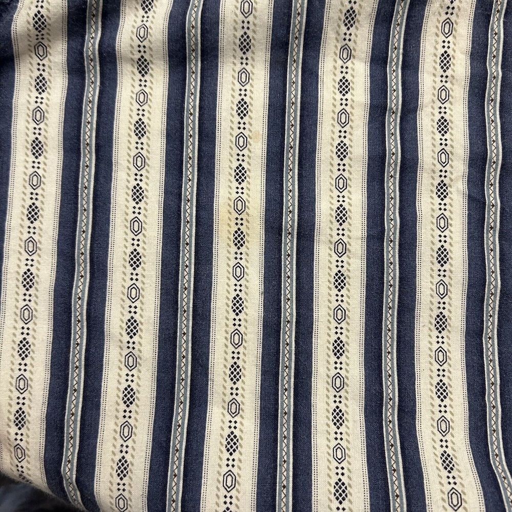 Vintage Wrangler X Long Tails Shirt Collarless 18 1/2 X 36 XXL Stripes Blue READ - Picture 5 of 9